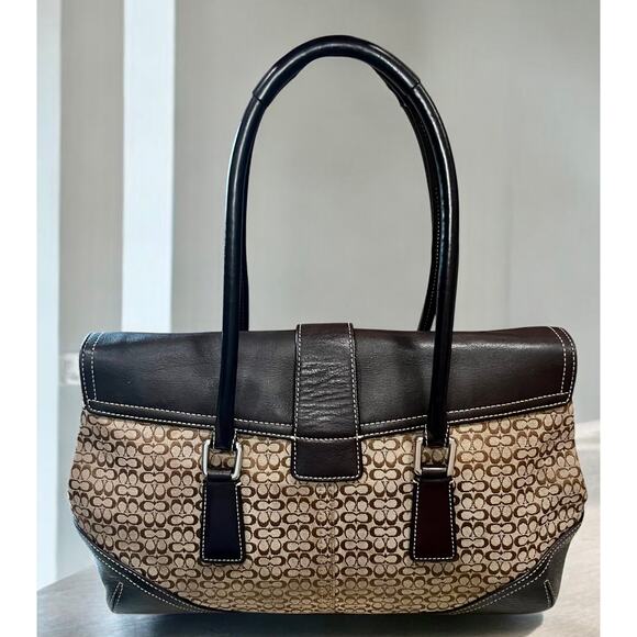 Vintage Coach 6388 Soho Mini Signature Flap Satchel & 6515 Checkbook Wallet - Picture 3 of 15